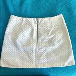 Topshop White Textured Mini Skirt US 6